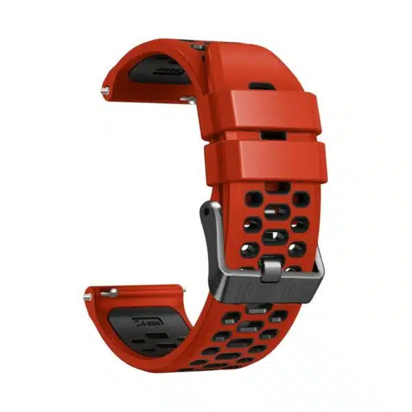 Correa de Silicona para Reloj Suunto 7 / 9 / 9 Baro / D5 / TicWatch Pro 5 - Rojo con Negro - Imagen 2