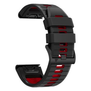 correa para reloj garmin fenix 5x 6x 7x tactix 7 enduro color negro con rojo