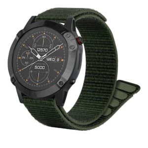 Correa tela velcro color verde oliva para garmin fenix 6x 7x enduro