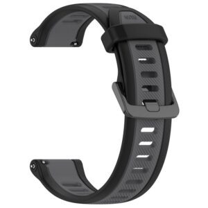 Correa silicona garmin forerunner 255 venu 2 y venu 3 vivoactive 4 color negro con gris