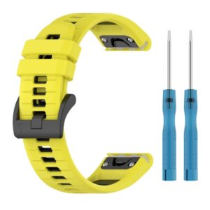 correa de silicona para garmin fenix 5x 6x 7x forerunner 945 amarillo negro