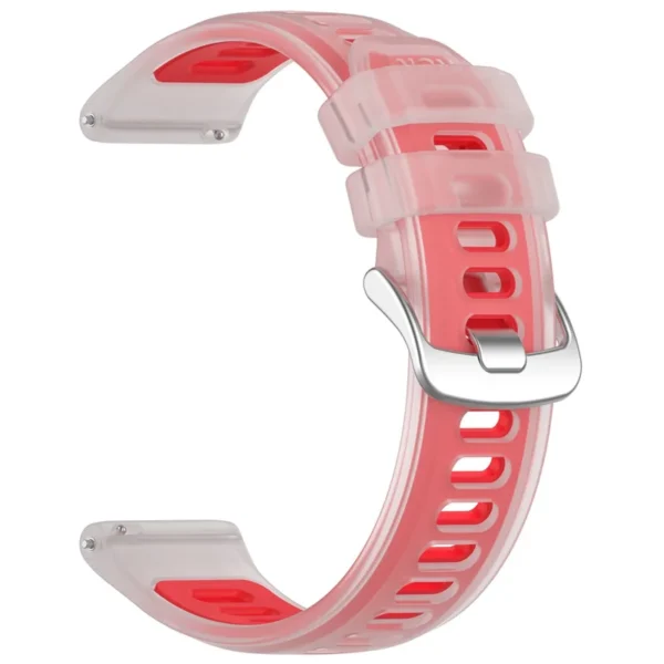correa rojo con bordes transparentes para reloj garmin forerunner 255 265 570 venu 3