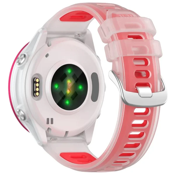 Correa de Silicona para Forerunner 255 / 570 (47mm) / Venu 2 / 3 / Vivoactive 4- Rojo Bordes Transparentes - Imagen 3
