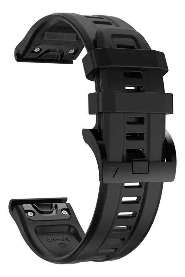 Correa Silicona para Fénix 5 / 6 / 7 / 8 | Forerunner 935 / 945 / Epix Gen2 | Negro - Imagen 2