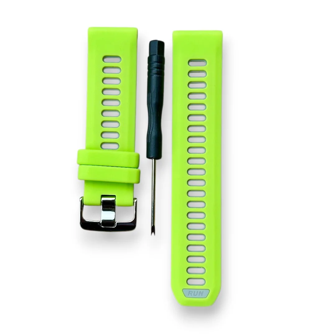 correa para reloj garmin forerunner 970 965 955 745 verde lima con gris