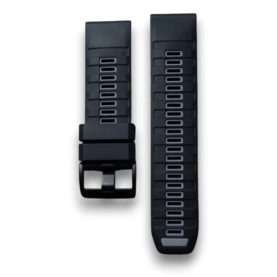 Correa 26mm negro gris para garmin fenix 7x 6x 5x